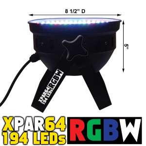 194 LED RGBW PAR 64 BLACK CAN UP LIGHTING DMX DJ STAGE WASH LIGHT 