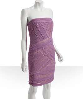 Tadashi Shoji lavender asymmetric sequin tulle strapless dress