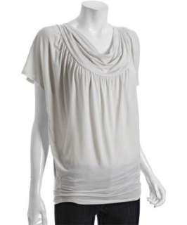 Rebecca Beeson alabaster silk modal cowl neck top   