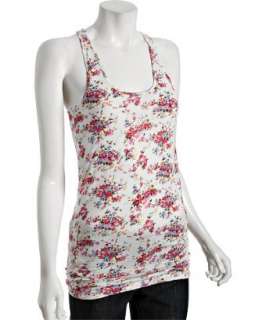 Torn ivory bouquet floral Anne racerback tank   