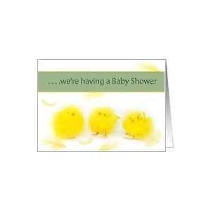  Baby Shower Invitations   Baby Yellow Chicks Card Health 