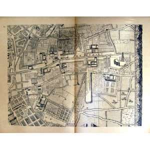  Large Map Street Plan Paris France 1710 St. Be Noist