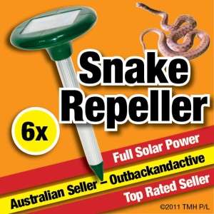 6x Snake Rodent Repeller Solar Powered Pest Control Repellent 