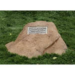  Cast Stone Memorial Rock   Design 1 with Bronze Plaque 