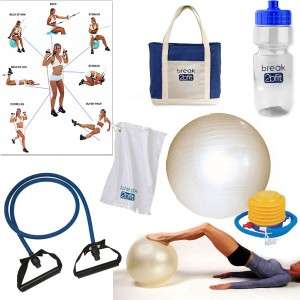 65cm Exercise Ball and Resistance Band Fitness Kit, New  