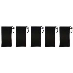  Five (5) Black Microfiber Cleaning and Storage Pouch 
