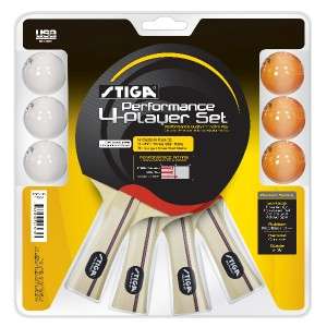 NEW Stiga Performance 4 Player Ping Pong Paddle Set  