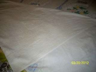 VINTAGE COTTON CHENILLE BEDSPREAD WHITE PINK YELLOW BLUE 103X90 FULL 
