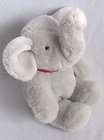   Vintage 1985 ELEPHANT Red & Blue Bow Light Gray Stuffed Plush Baby Toy