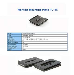 Markins Camera Plate PL 55 PL55 for Heavy Lens NEW  