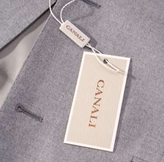 NWT $1895 CANALI Heather Gray Superfine Brushed Flannel Side Vent Wool 