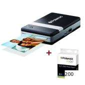   Mobile Printer (Black) + Polaroid Zink Media 200 Pack Photo Paper