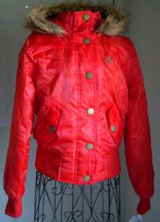 SOUTHPOLE JUNIORS WOMENS RED BOMBER JACKET, UTILITY SIZE M XL NEW 
