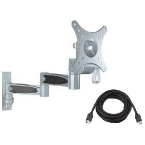 Pyle Super Articulating Wall Mount & Cable Package for Home/Office 