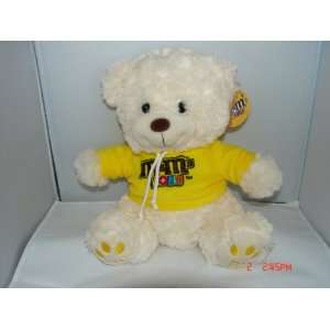  M&Ms White Teddy Bear Wearing Yellow M&Ms World Sweater 