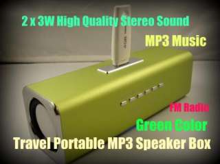 New Portable green USB FM Speaker for  MP5 MP4 PSP  