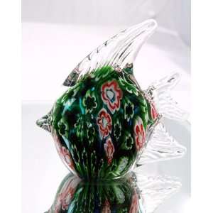  Murano Design Glass Millefiori Fish Sculpture PW 1053 