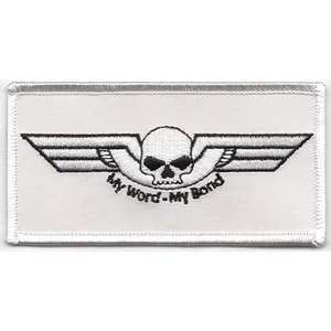  My Word My Bond Skull REFLECTIVE Funny NEW Biker Patch 