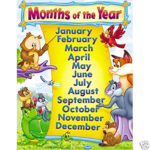 MONTHS OF THE YEAR Educational Trend Poster Chart NEW  