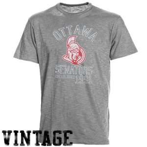  NHL 47 Brand Ottawa Senators Ash Baseline Vintage T shirt 