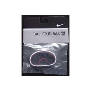  Nike YOUTH Baller ID Bands White / Red / Blue Sports 