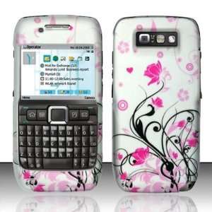  PINK FLOWERS Hard Rubber Feel Plastic Cover Design Case for Nokia E71