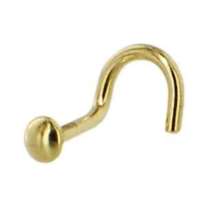  Solid 14KT Yellow Gold DOME Nose Ring Jewelry