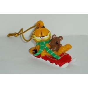   the Cat on a Sled with his Beloved Teddy Bear Pooky Ornament   Paws