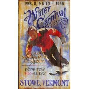  Vintage Signs   Ski Stowe   Large 