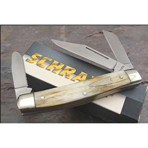 Schrade 8WM Old Timer Senior Stockman Pocket Knife with Clip, Sheep 