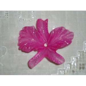  Hot Pink Passion Orchid Flower Lucite Focal Bead Arts 