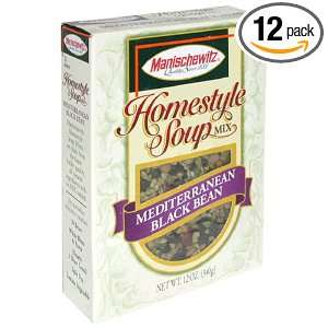 Manischewitz Homestyle Soup Mix, Mediterranean Black Bean, 12 Ounce 