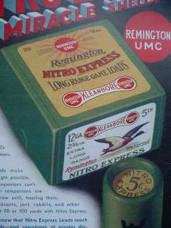 1932 Remington Nitro Express Shotgun Shell Box Poster  