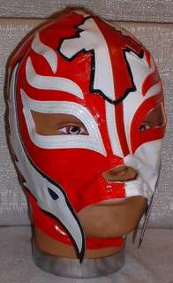 WWE REY MYSTERIO Pro Grade Adult 1/2 Red 1/2 White MASK  