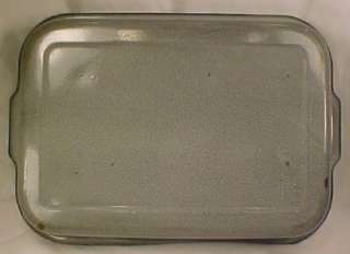 Vintage Gray Graniteware Baking Roasting Pan with Closed Handles Nice 