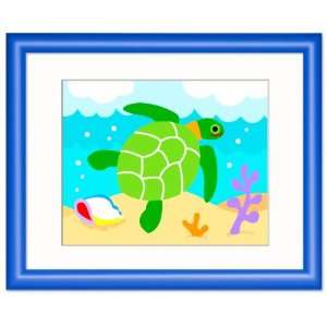  Best Quality Ocean Sea Turtle Framed Print (Blue frame) By 
