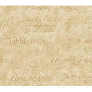  Bathroom Phrases Ochre Wallpaper