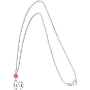 Notre Dame Fighting Irish Sterling Silver Charm Necklace with Pink 