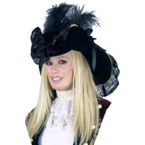   Party By Charades Costumes Velvet Pirate Hat / Black   Size One   Size