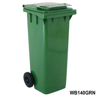 140 Litre Large Wheelie Rubbish Garden Bin Green  