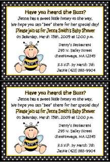 BABY BUMBLE BEE BOY OR GIRL BABY SHOWER INVITATIONS  