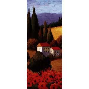 Tuscan Poppies Panel I HIGH QUALITY MUSEUM WRAP CANVAS 