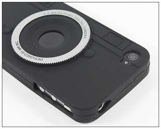 Camera Designer Silicone Case Cover For iPhone 4 4G Blk  