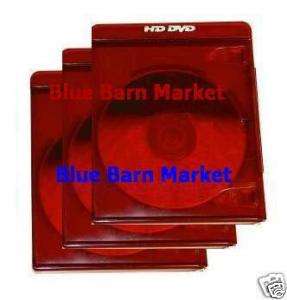 NEW Standard HD DVD Case 3 Pack Lot /Logo (11mm) Red  