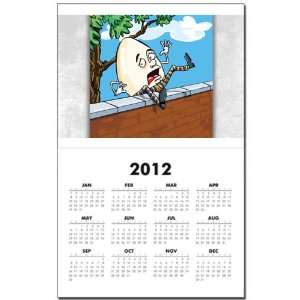 Calendar Print w Current Year Humpty Dumpty Sat On Wall
