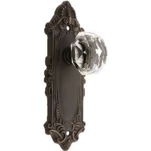 Largo Design Door Set with Diamond Crystal Knobs Privacy in Oil Rubbed 