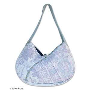  Cotton handbag, Batik Denim