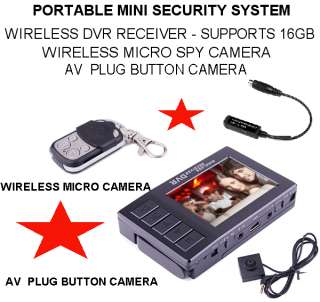 ONE MINI MICRO WIRELESS SPY CAM + BUTTON CAM + LCD DVR  