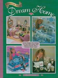 Fashion Doll Dream Home Plastic Canvas Pattern Book + Motor Coach 