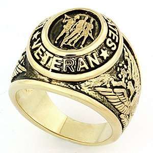  Military Ring   Mens United America Veteran Ring Antique 